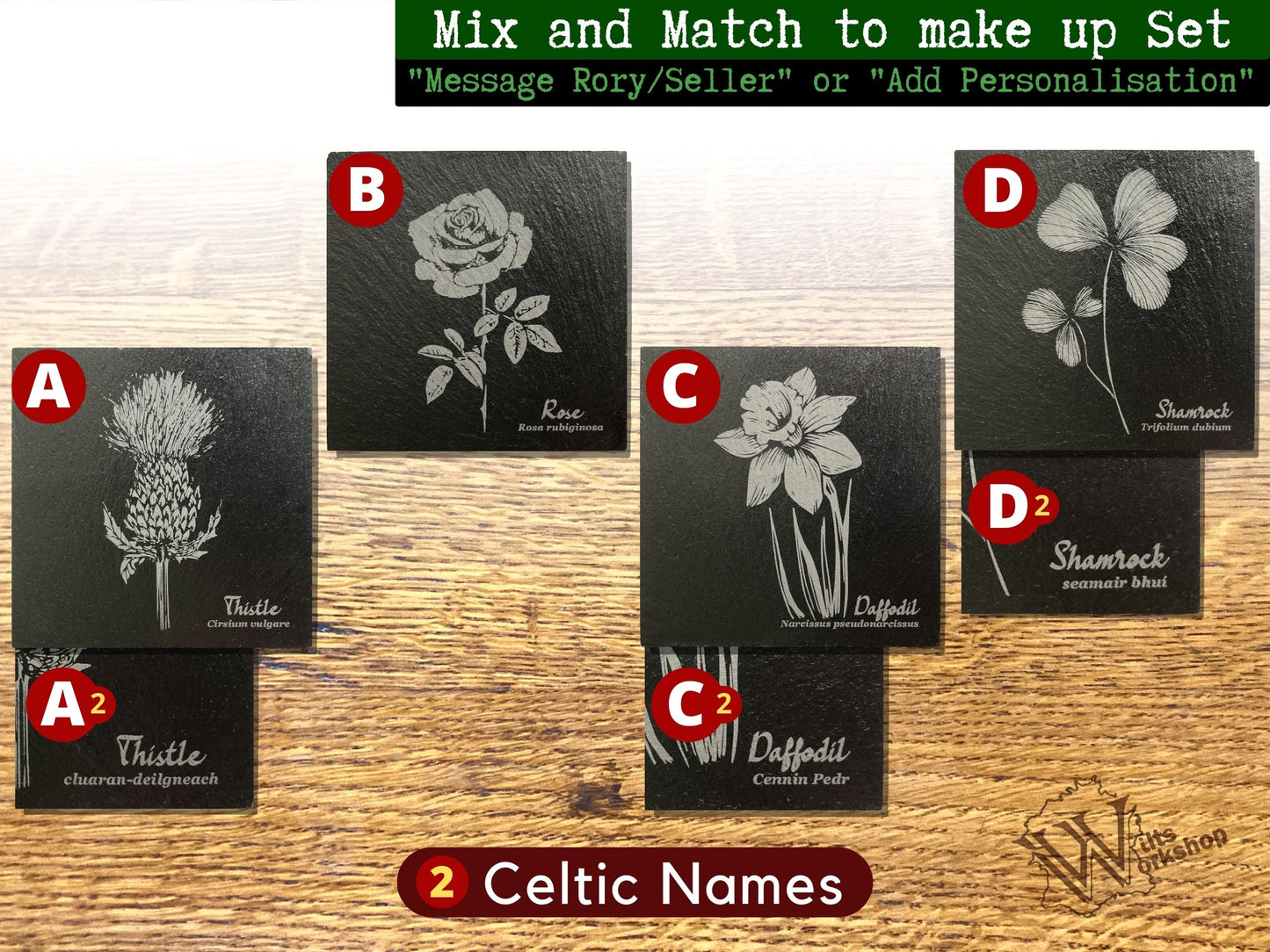 Flower Slate Coasters