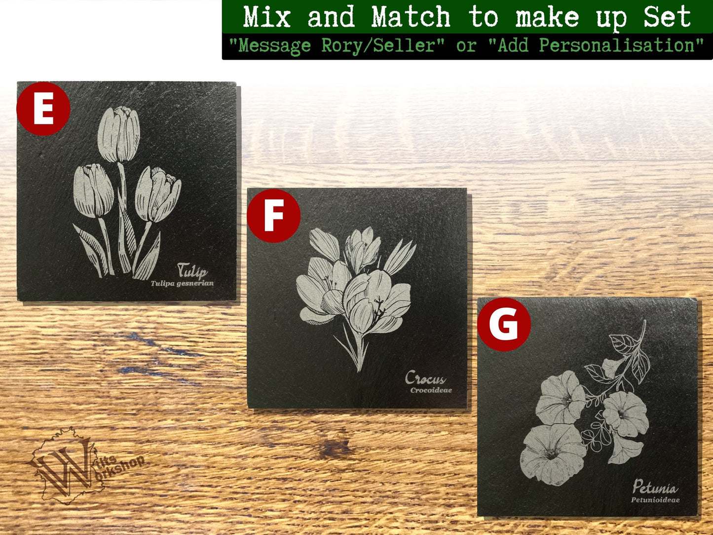 Flower Slate Coasters