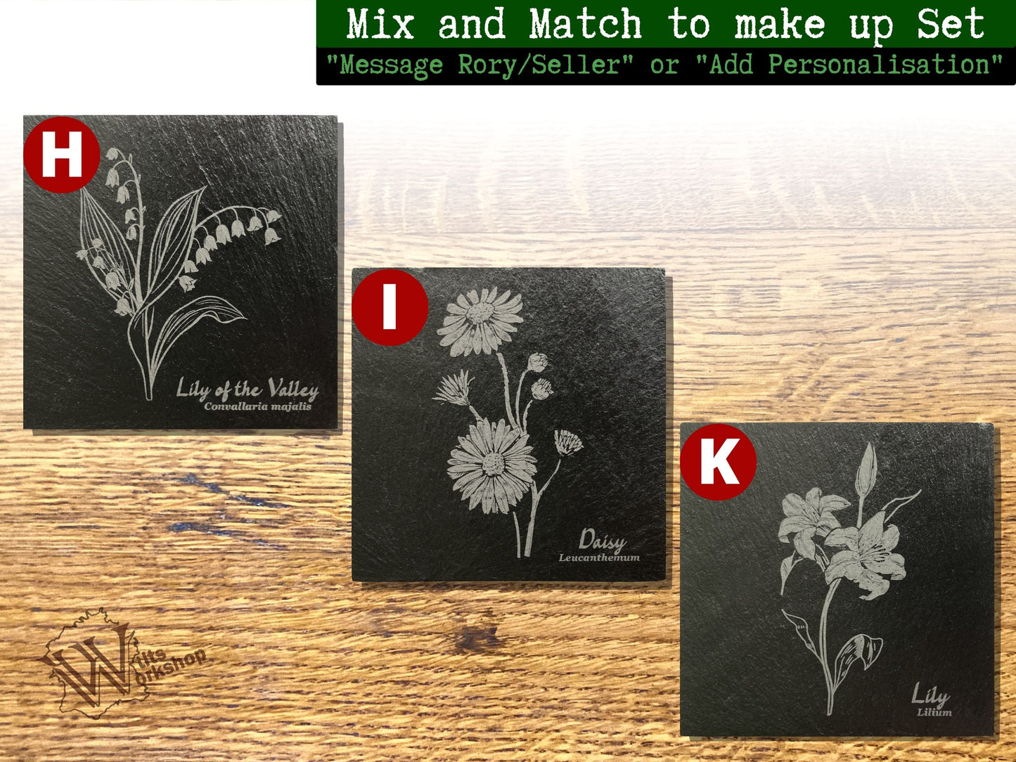 Flower Slate Coasters
