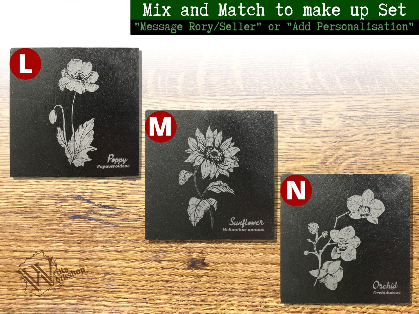 Flower Slate Coasters