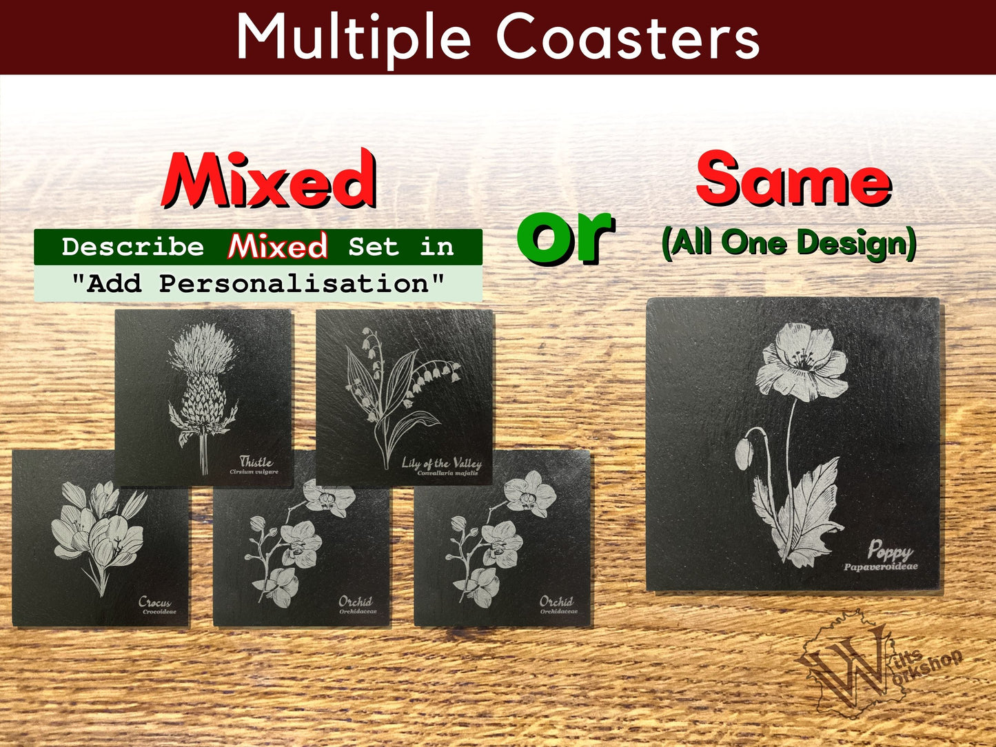 Flower Slate Coasters