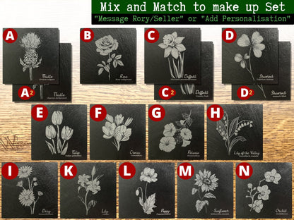 Flower Slate Coasters