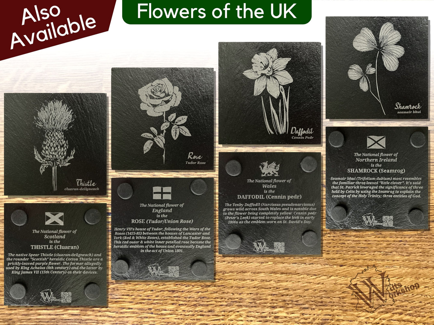 Flower Slate Coasters