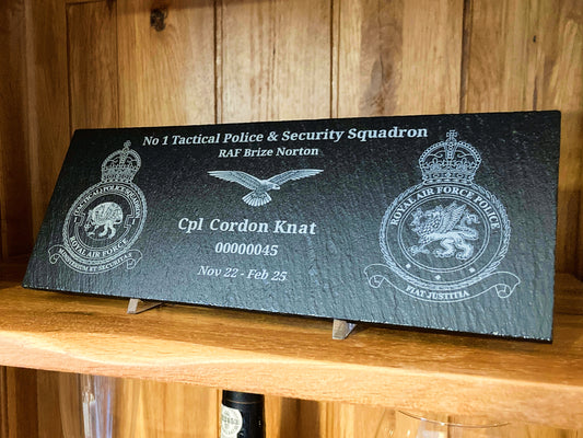 British Military Crest Slate Plaques (with stand)